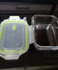 กล่องข้าว กล่องใสใส่อาหาร กล่องแก้วใส่อาหาร ฝาปิดพลาสติก ความจุ 620 ลิตร