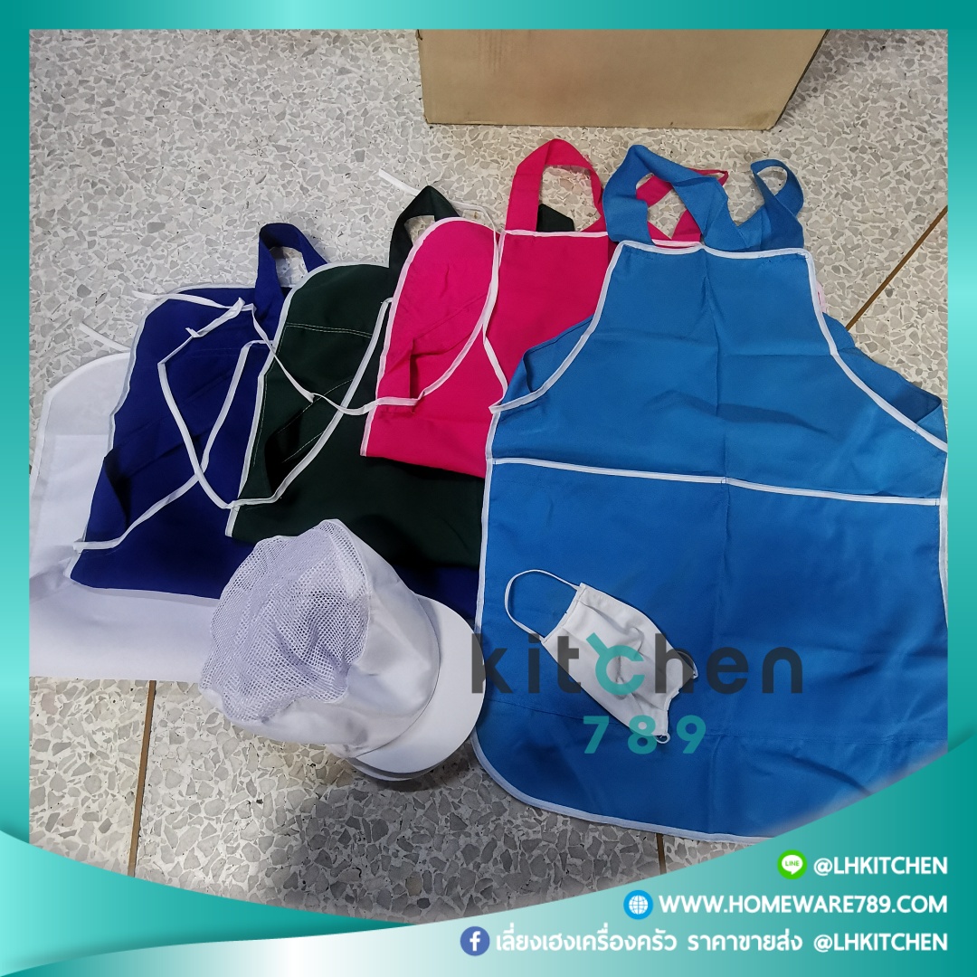 ผ้ากันเปื้อน หมวกคลุมผม ผ้าปิดปาก พร้อมส่ง มีราคายกโหล - Image 2