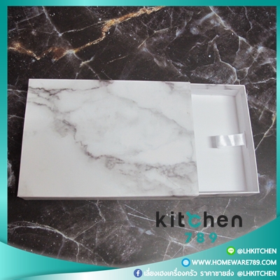 กล่องจั่วปัง กล่องพรีเมียม กล่องเปล่า ลายหินอ่อน ฝาเลื่อน - Image 3