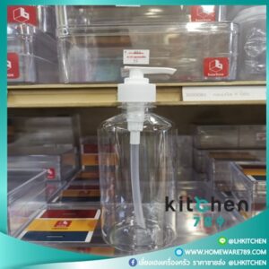 ขวดปั๊มพลาสติกใส ขวดพลาสติกสำหรับใส่ครีมอาบน้ำแบบกด วัสดุ PET บรรจุ 450 ml. 