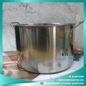 หม้อทรงสูง หม้อสตูว์ หม้อต้มชานม หม้อต้มน้ำเต้าหู้ สแตนเลส เบอร์ 28 ซม