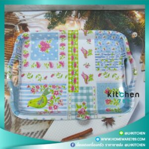 ถาดลายวาด ถาดอาหาร ถาดเสริฟ ถาดใส่ของ ขนาด 23*30*25 ซม