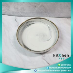 ชามลายหินอ่อนขอบทอง ชามเซรามิค ขนาด  25.5*5